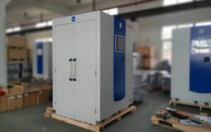 Sheet metal cabinet for reading RFID tags