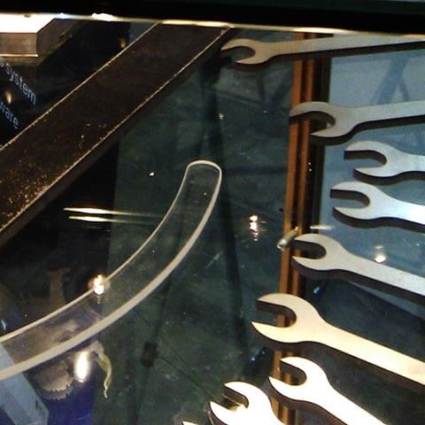 Spanners cut by the water jet