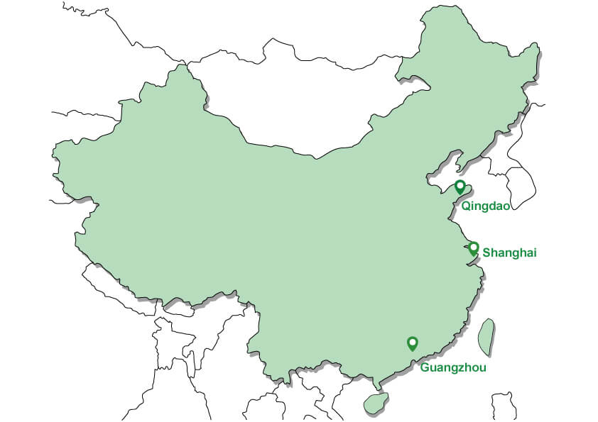 3 locations of CADmize in China map