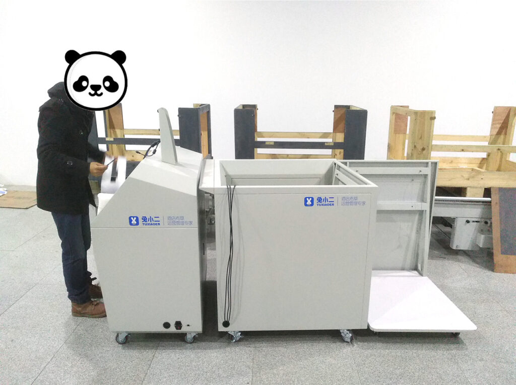 client checking the RFID workbench and scan box
